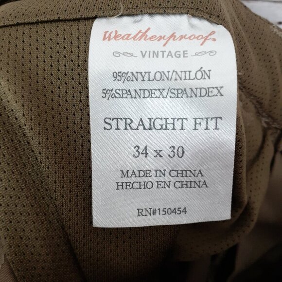 Weatherproof Vintage Mens Performance Pants 34/30 Straight Fit Flex Stretch 221 - Picture 4 of 5
